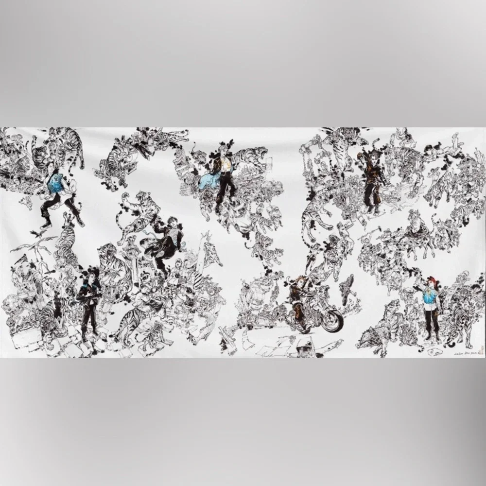Official SuperM x Kim Junggi “Tiger Inside” Wall Decor Art Tapestry